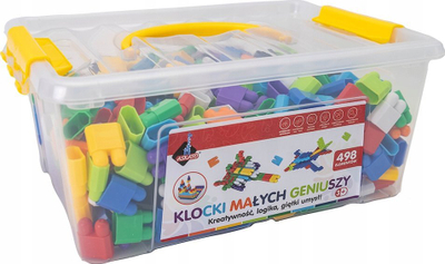 Kllapa ndërtimi Askato Building Blocks for Little Geniuses, 498 elemente, shumëngjyrëshe