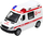 Lodër makine Police Car Ambulance, dritë edhe zë, dyer që hapen, mekanizëm me tërheqje, shumëngjyrëshe