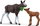 Figurë lodër Schleich Moose with Calf, set 2 pjesë, kafe