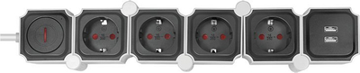 Shirit elektrik LogiLink LPS276U, 4 dalje, kabllo 1.5m, bardh e zi