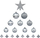Set zbukurimesh për pemë FEERIC LIGHTS &amp; CHRISTMAS, 18 toptha dhe yll, argjend