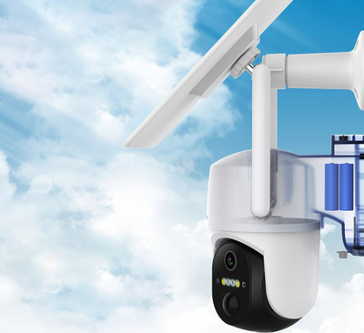 Kamerë sigurie Choetech WiFi me panel dielli 5W, me aplikacion, e bardhë