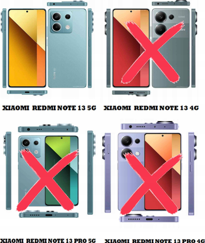 Mbajtëse telefoni Xiaomi Redmi Note 13 5G, kundër rënies, me qoshe të përforcuara, e zezë