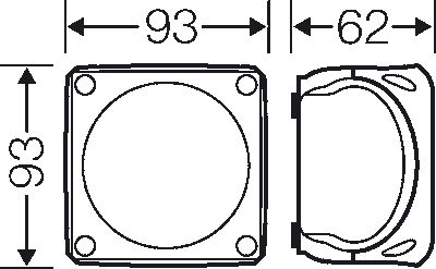 Kuti lidhëse elektrike Hensel DK 0200 GZ, 93 x 93 x 62mm, IP66, gri