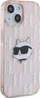 Mbulesë telefoni Karl Lagerfeld Choupette Head Monogram për iPhone 15 14 13 6.1", TPU polikarbonat, transparente rozë