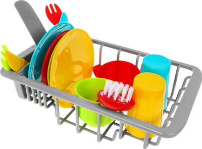 Lodër lavaman për fëmijë Wash Up Kitchen Sink, me rubinet funksional, me aksesorë enësh, shumëngjyrëshe
