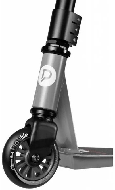 Trotinet akrobatik Playlife Kicker Smoke, 82 cm, alumini, i zi gri