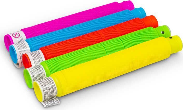 Lodër antistres Light Up Fidget Pop Tubes, me dritë LED, shumëngjyrëshe