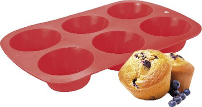 Kallëp për muffins Banquet Culinaria, 6 vende, silikon i kuq