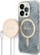 Set aksesorësh Guess GUBPP14LH4EACSB për iPhone 14 Pro, kapak i fortë MagSafe, karikues wireless, blu