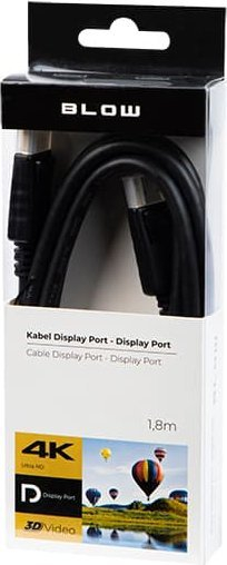 Kabllo DisplayPort në DisplayPort, 1.8m, e zezë