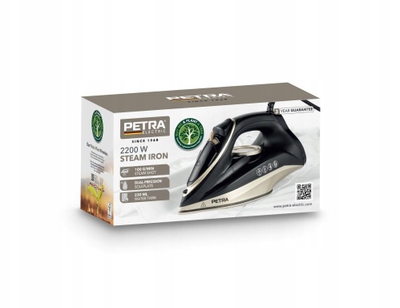 Hekur me avull Petra PF01480VDE, 2200W, shollë qeramike, i zi bronz