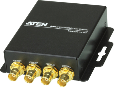 Ndarës video ATEN VS146, 6 porta SDI BNC, 3G HD SD SDI, i zi