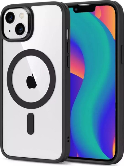 Mbrojtëse telefoni ESR Classic Hybrid HaloLock, MagSafe, për iPhone 14 Plus, e tejdukshme me kornizë të zezë