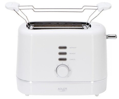 Toaster Adler AD 3224, 7 nivele pjekje, funksion defrost edhe reheat, i bardhë