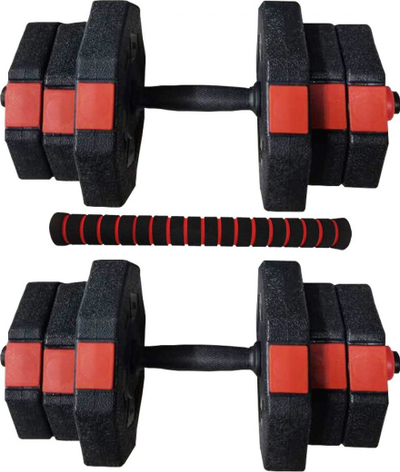 Set hantelash Eb Fit Bituminous Dumbbells 1033419, 2 x 10 kg, i zi