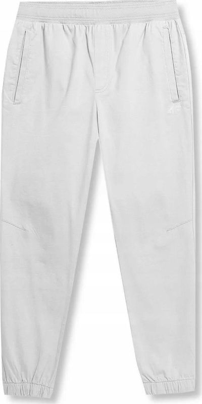 Pantallona jogger për burra 4F 4FSS23TTROM154, pambuk, me brez elastik, gri