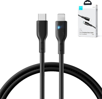 Kabllo USB Joyroom JYR714, USB C me Lightning, 1.2 m, 20 W, e zezë