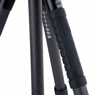 Tripod fotografik Fotopro X-65C FPH-62R, fibrë karboni, për udhëtime, i zi