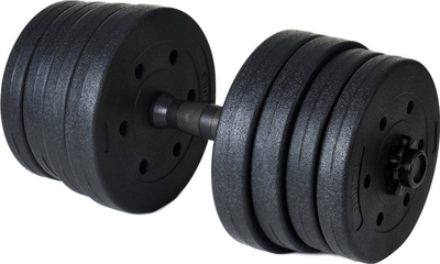 Set hantelash bituminoze, 30 kg, 2x15 kg, e zezë