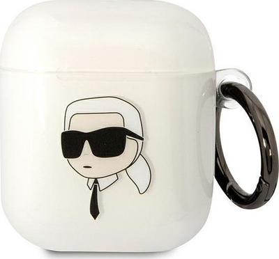 Mbulesë Karl Lagerfeld KLA2HNIKTCT për AirPods 1/2, transparente, me figurë Karl Lagerfeld