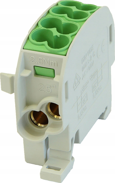 Blok ndarës SIMBLOCK për Al/Cu, 2x25 mm², jeshil