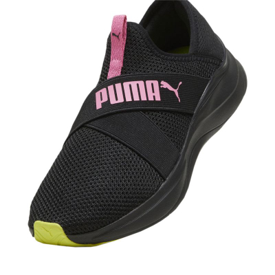 Патики Puma Softride Harmony Slip Wns, за жени, црни со детали во боја лајм и розева