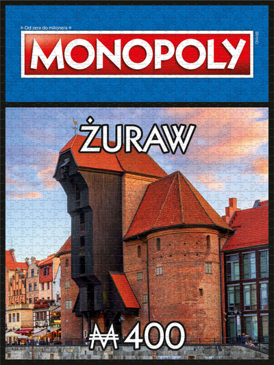 Puzzle Winning Moves Monopoly Gdańsk Żuraw, 1000 copa, 500x665mm, shumngjyrësh