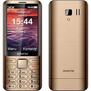 Telefoni Aligator D950, ekran i madh, butona të mëdhenj, ngjyrë ari