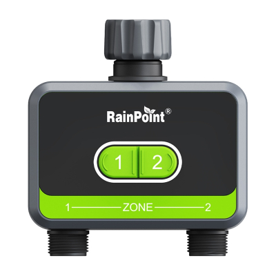 Kontrollor ujitjeje RainPoint 2 Zone, 2 zona, kontroll me aplikacion, i zezë e gjelbër