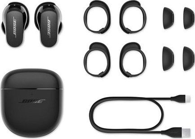 Kufje wireless Bose QuietComfort Earbuds II, me prishje zhurme, IPX4, të zeza