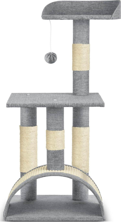 Post gërryes për mace Pethaus PH-003, 79 cm, me tunel, gri