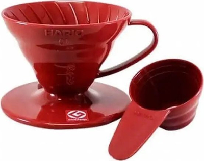 Filtruese kafeje Hario V60 01, plastike, e kuqe