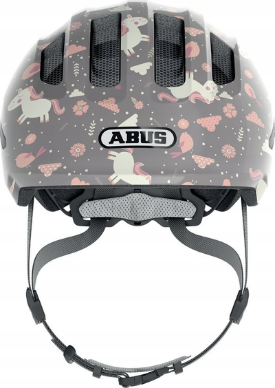 Helmet biçiklete për kalamaj Abus Smiley 3.0 Horse Kids, madhësia S, gri me figura kali