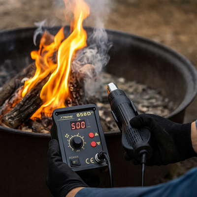 Станица за лемење со топол воздух Xtreme Station Solder PR-ZD-858D+, 800W, 100°C-500°C, сива