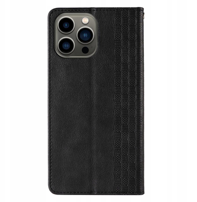 Kllëf flip TX2 për iPhone 14, tip book, lëkurë ekologjike, i zi