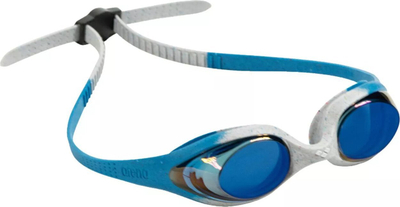 Syze noti Arena Spider Junior, xhama mirror anti fog, për kalamaj 6–12 vjeç, blu gri