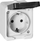 Prizë hermetike ORNO Single Hermetic Socket With Mini Flap, IP54, montim sipërfaqësor, bardhë me gri