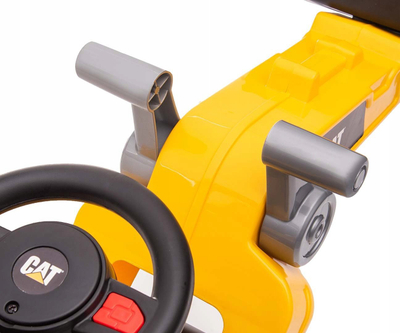 Makinë lodër ride on Milly Mally CAT Loader, me timon dhe kovë lëvizëse, plastike, e verdhë