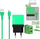 Karikues muri Somostel SMSA53, 2 porta USB-A 2.1A, me kabllo MicroUSB, jeshil