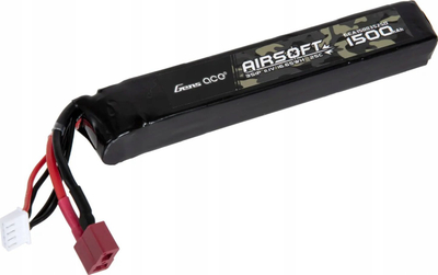 Bateri Li-Po Gens Ace Airsoft, 1500mAh 25C, 11.1V 3S1P, e zezë