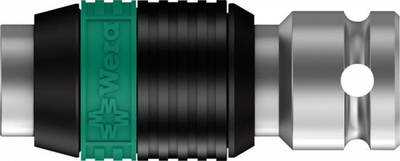 Adapter bitash Wera Zyklop 1/4", çelik krom vanadium, për vegla 1/4", argjendtë