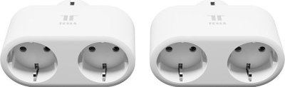 Prizë smart Tesla Smart Plug Dual, Wi‑Fi, matje energjie, e bardhë