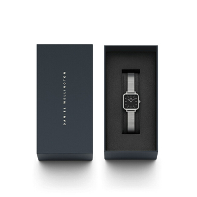 Ora Daniel Wellington DW00100522, për femra, e zezë, ngjyrë argjendi