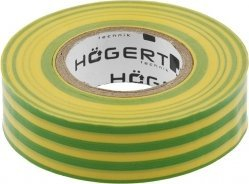 Shirit izolues PVC Högert Technik HT1P286, 15mm, 10m, verdhë e gjelbër
