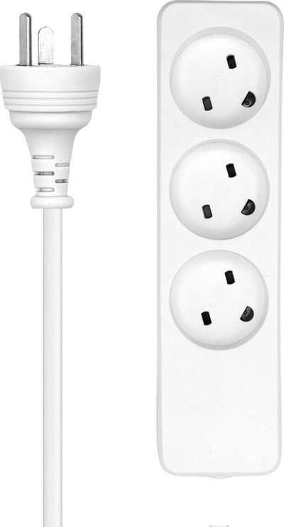 Zgjatues rryme ProXtend Power Strip, 3 priza daneze, kabllo 3 m, i bardhë