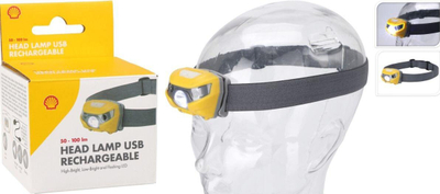 Fener frontal LED Shell, karikim me USB, me sensor lëvizje, i zi