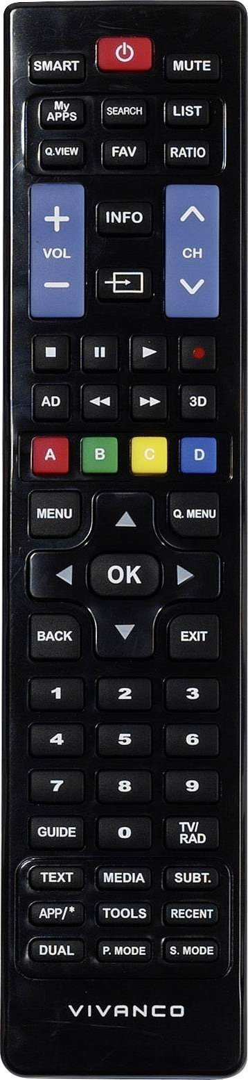 Telekomandë TV Vivanco për Samsung edhe LG, universale, për Smart TV, e zezë