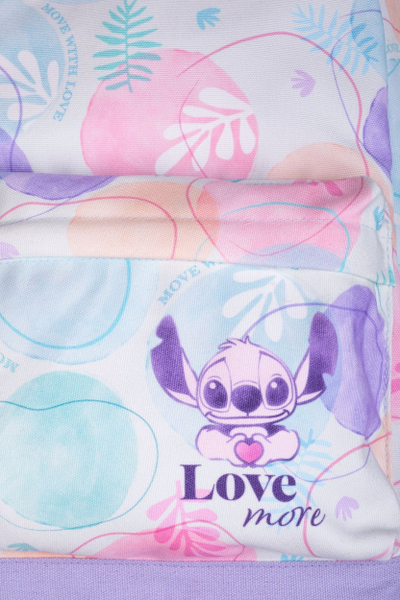 Çantë shpine Disney Stitch Love More, për kalamaj, pastel me shumë ngjyra