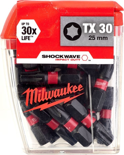Set bita Milwaukee Shockwave Impact Duty Torx TX30, 25mm, 25 copë